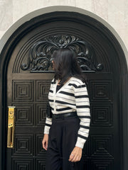 Parien Striped Long Sleeve Old Money Sweater