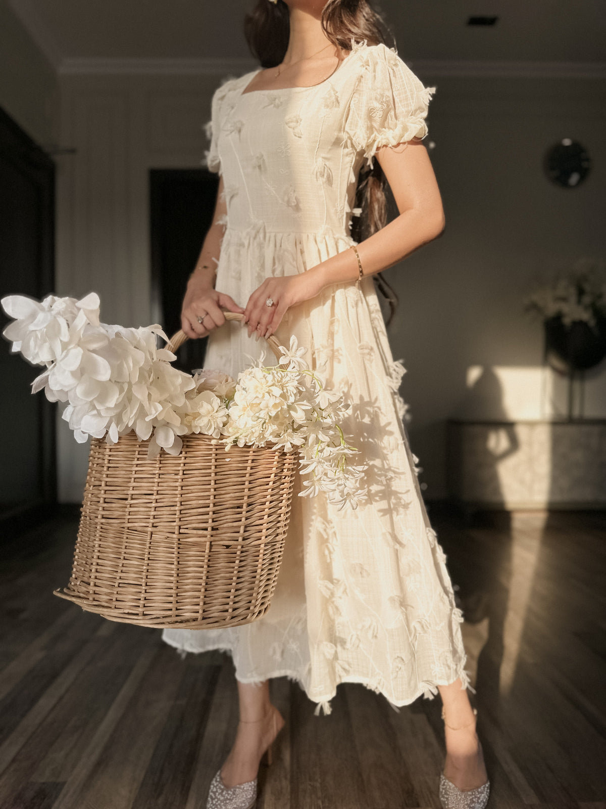 Parien Ivory Lace Embellished Dress